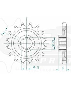 Front sprocket 16 teeth