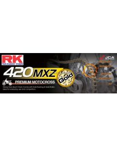 Chaine RK 420 compétition cross couleur or 104 M