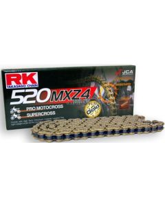 Chaine RK 520 compétition cross couleur or 96M