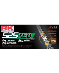 Chaine RK 525 X'Ring super renforcée dorée 98 maillons