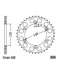 Couronne aluminium 48 dents bleu