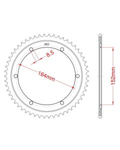 Couronne acier C45 haute résistance 55 dents