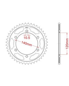 Couronne acier C45 haute résistance 42 dents