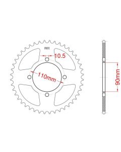 Couronne acier C45 haute résistance 35 dents