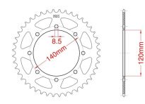 Couronne acier C45 haute résistance 42 dents