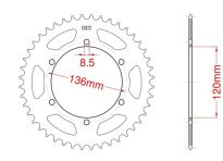 Couronne acier C45 haute résistance 39 dents