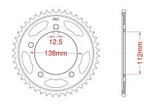 Couronne acier C45 haute résistance 44 dents