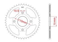 Couronne acier C45 haute résistance 41 dents