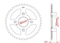 Achtertandwiel staal C45 versterkt 42 tanden