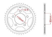 Achtertandwiel staal C45 versterkt 42 tanden